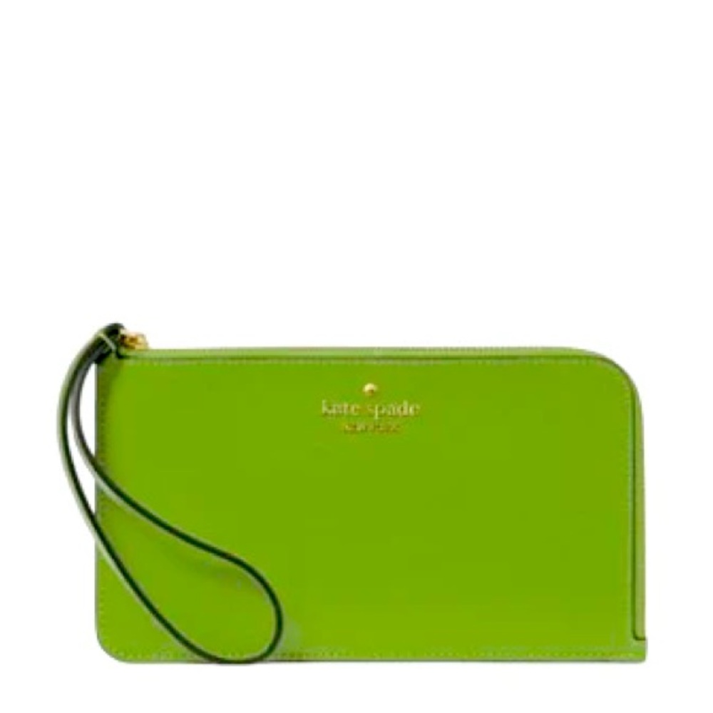 NWOT Kate Spade Lucy Medium L-Zip Wristlet - Turtle Green